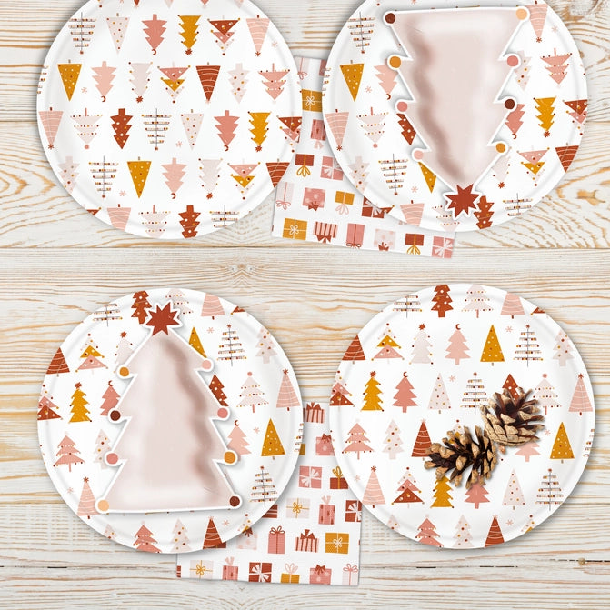 Boho Christmas Plate, Christmas Decororations, Party Supplies.