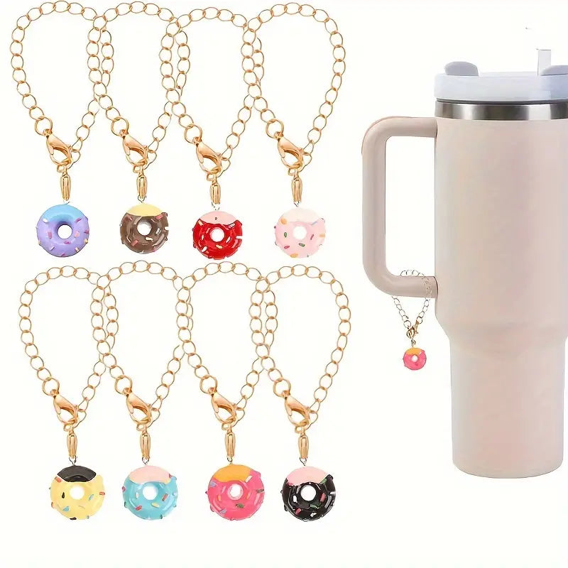 Cute Donut Keychain for Tumblers – Colorful Accessory Set