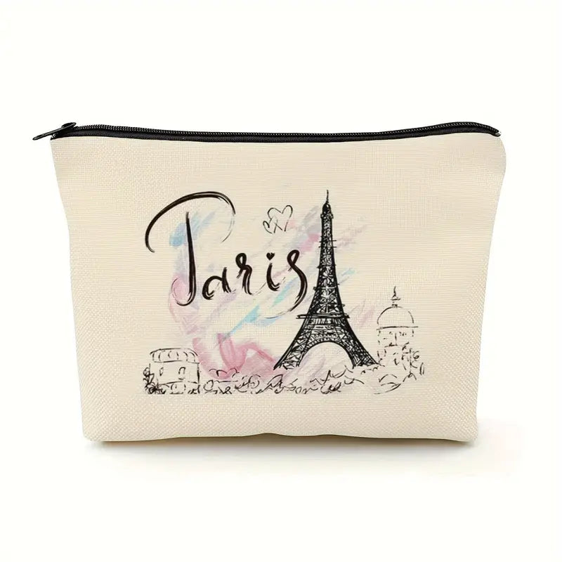 Paris Eiffel Tower Makeup Bag – Chic Cosmetic Pouch