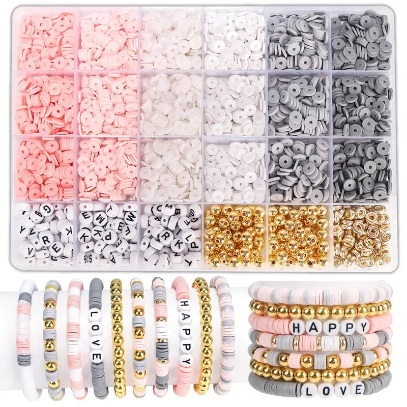 Pink & Gray Friendship Bracelet Kit | Party crafts + Gift Idea