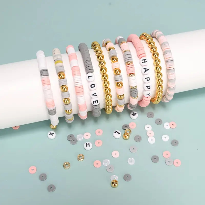 Pink & Gray Friendship Bracelet Kit | Party crafts + Gift Idea