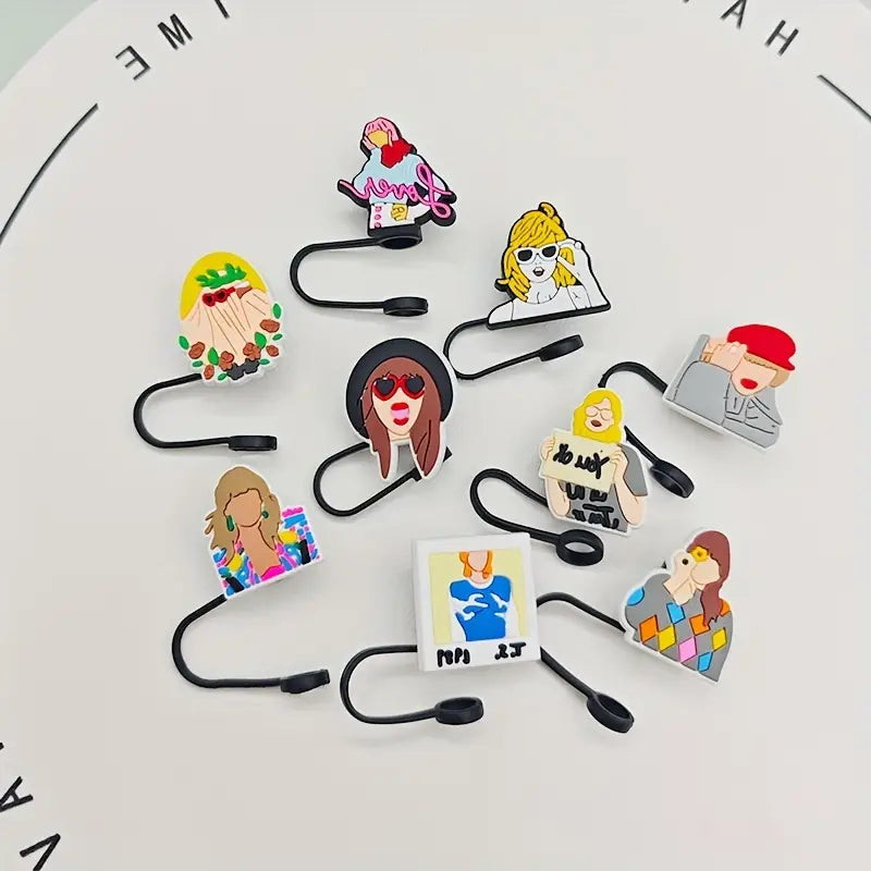 Taylor Swift-Themed Straw Toppers – Fun Drink Accessories