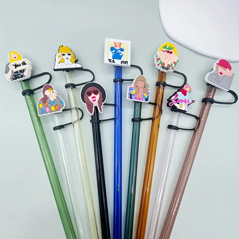 Taylor Swift-Themed Straw Toppers – Fun Drink Accessories