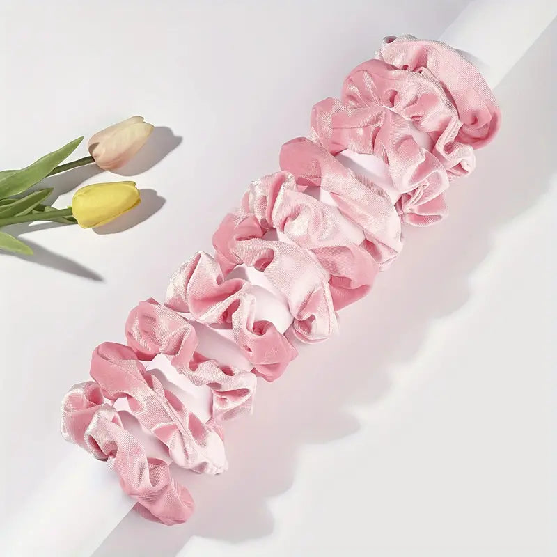 Soft PInk Velvet Hair Scrunchy - Sleepover Hair Don't Care