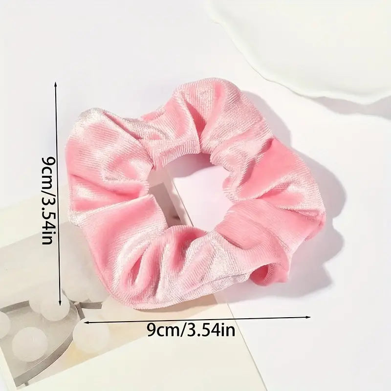 Soft PInk Velvet Hair Scrunchy - Sleepover Hair Don't Care