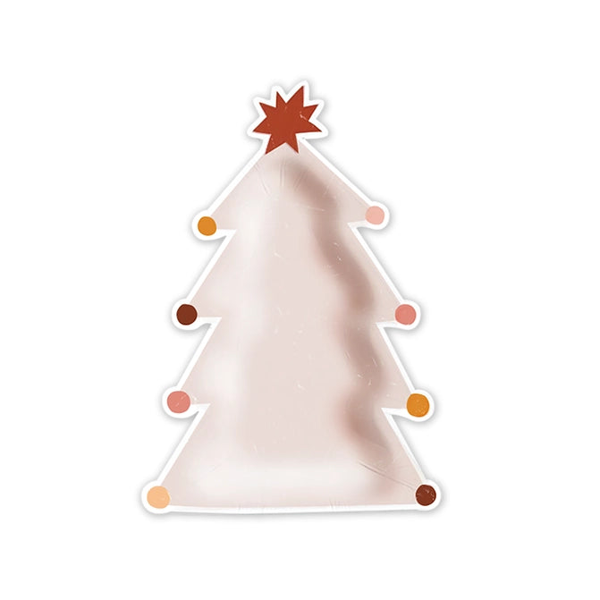 Boho Christmas Tree Plate, Christmas Decorations, Party Supplies.