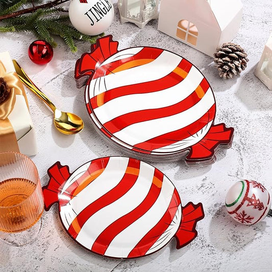 Candy Shaped Paper Plate, Christmas Party Supplies