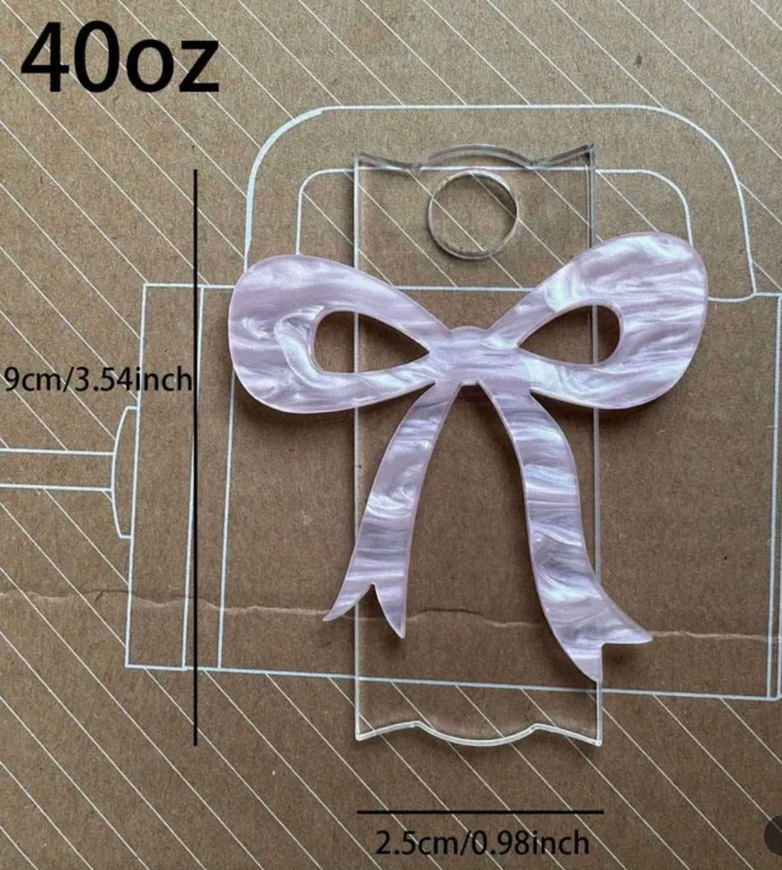 Pink Bow Lid Label, Tumbler Accessories, Cooquette Party Supplies
